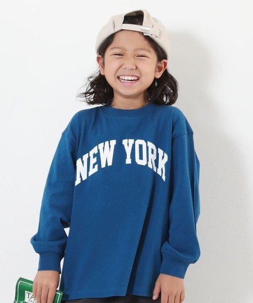 devirock(デビロック)の「綿100% デビラボ BIGシルエット プリント袖リブ 長袖Tシャツ(Tシャツ/カットソー・キッズ・ブルー系その他/グリーン系その他/グレー系その他2/グレー系その他3/グレー系その他4/ブラック系その他/オレンジ系その他/ブラック系その他3/ホワイト系その他2/ホワイト系その他/パープル系その他/ブラック系その他2/グレー系その他/ブルー系その他2/ベージュ系その他/ベージュ系その他2/ブラック系その他4/パープル系その他2/グレー系その他5・90cm/100cm/110cm/120cm/130cm/140cm/150cm/160cm)」の15枚目の写真