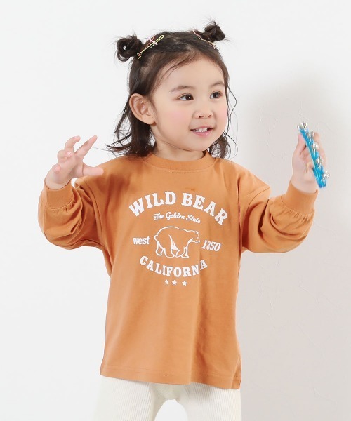 devirock(デビロック)の「綿100% デビラボ BIGシルエット プリント袖リブ 長袖Tシャツ(Tシャツ/カットソー・キッズ・ブルー系その他/グリーン系その他/グレー系その他2/グレー系その他3/グレー系その他4/ブラック系その他/オレンジ系その他/ブラック系その他3/ホワイト系その他2/ホワイト系その他/パープル系その他/ブラック系その他2/グレー系その他/ブルー系その他2/ベージュ系その他/ベージュ系その他2/ブラック系その他4/パープル系その他2/グレー系その他5・90cm/100cm/110cm/120cm/130cm/140cm/150cm/160cm)」の19枚目の写真