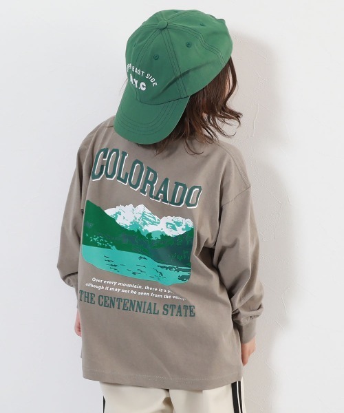 devirock(デビロック)の「綿100% デビラボ BIGシルエット プリント袖リブ 長袖Tシャツ(Tシャツ/カットソー・キッズ・ブルー系その他/グリーン系その他/グレー系その他2/グレー系その他3/グレー系その他4/ブラック系その他/オレンジ系その他/ブラック系その他3/ホワイト系その他2/ホワイト系その他/パープル系その他/ブラック系その他2/グレー系その他/ブルー系その他2/ベージュ系その他/ベージュ系その他2/ブラック系その他4/パープル系その他2/グレー系その他5・90cm/100cm/110cm/120cm/130cm/140cm/150cm/160cm)」の10枚目の写真