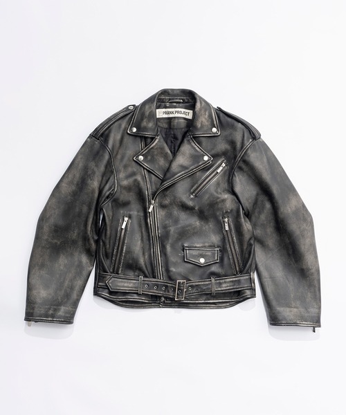 PRANK PROJECT（プランクプロジェクト）の「ラブオフCOWレザーライダースジャケット / Rub Off COW Leather Riders Jacket（ライダースジャケット・レディース・ブラウン/ブラック・36/38）」の16枚目の写真