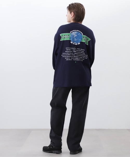 MANASTASH(マナスタッシュ)の「MANASTASH/マナスタッシュ/ HEMP L/S TEE HEMP TOUR 2000/ヘンプロンT ヘンプツアー2000(Tシャツ/カットソー・メンズ・ホワイト/ネイビー/オレンジ・S/M/L/XL)」の11枚目の写真