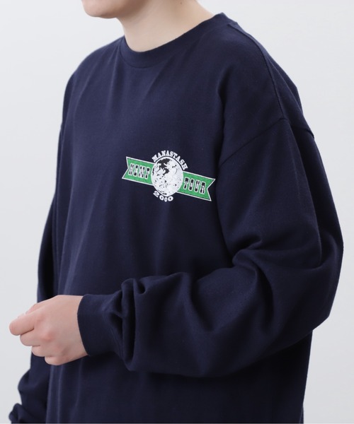 MANASTASH(マナスタッシュ)の「MANASTASH/マナスタッシュ/ HEMP L/S TEE HEMP TOUR 2000/ヘンプロンT ヘンプツアー2000(Tシャツ/カットソー・メンズ・ホワイト/ネイビー/オレンジ・S/M/L/XL)」の6枚目の写真