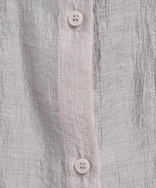 GLOBAL WORK Smile Seed Store（グローバルワーク スマイルシードストア）の「シアーシャツ長袖/112069（シャツ/ブラウス・レディース・グレイッシュベージュ/チャコール・SMALL/X-LARGE/LARGE/MEDIUM）」の21枚目の写真