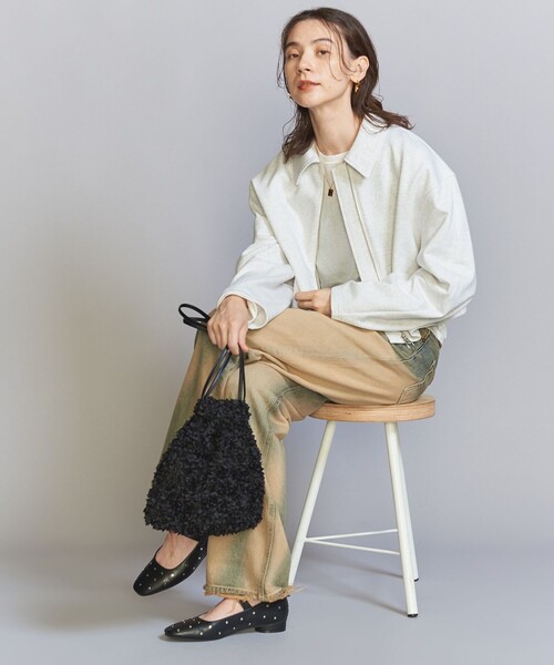 BEAUTY&YOUTH UNITED ARROWS(ビューティーアンドユースユナイテッドアローズ)の「フラワー リバーシブル ドロストバッグ(ショルダーバッグ・レディース・ブラック/オフホワイト・FREE)」の3枚目の写真