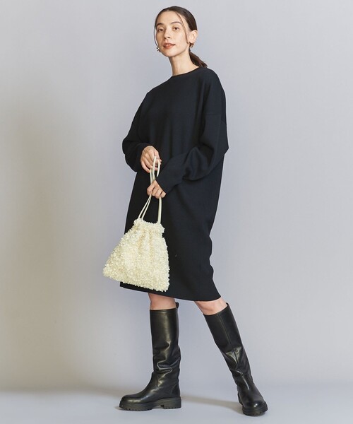 BEAUTY&YOUTH UNITED ARROWS(ビューティーアンドユースユナイテッドアローズ)の「フラワー リバーシブル ドロストバッグ(ショルダーバッグ・レディース・ブラック/オフホワイト・FREE)」の6枚目の写真