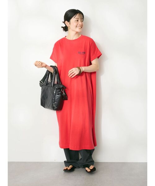 CRAFT STANDARD BOUTIQUE(クラフトスタンダードブティック)の「ヴィンテージ風天竺ワンポイントワンピース(ワンピース・レディース・ブラック/グレイッシュベージュ/レッド・FREE)」の14枚目の写真