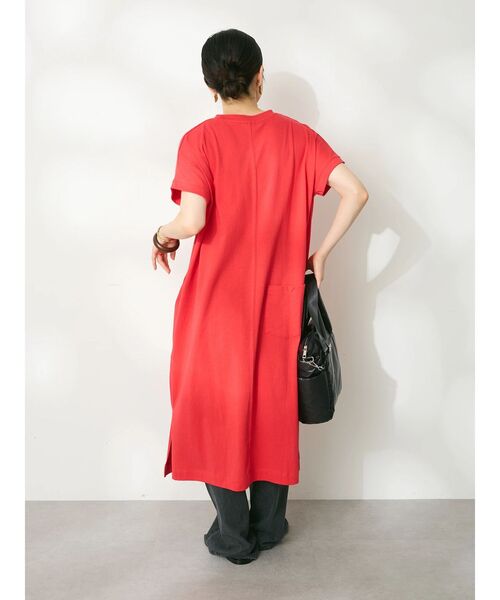 CRAFT STANDARD BOUTIQUE(クラフトスタンダードブティック)の「ヴィンテージ風天竺ワンポイントワンピース(ワンピース・レディース・ブラック/グレイッシュベージュ/レッド・FREE)」の18枚目の写真