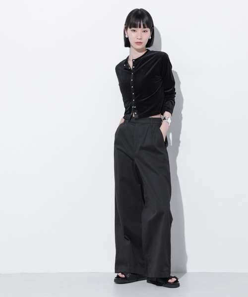 Apo(s)ture（アポスチャー）の「ARIA-003/サテンストレッチセンタープレスワイドパンツ（その他パンツ・レディース・ベージュ/モカ/ネイビー/ブラック・XS/S/M/L/XL）」の7枚目の写真
