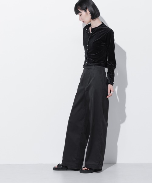 Apo(s)ture（アポスチャー）の「ARIA-003/サテンストレッチセンタープレスワイドパンツ（その他パンツ・レディース・ベージュ/モカ/ネイビー/ブラック・XS/S/M/L/XL）」の8枚目の写真