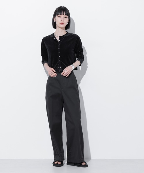 Apo(s)ture（アポスチャー）の「ARIA-003/サテンストレッチセンタープレスワイドパンツ（その他パンツ・レディース・ベージュ/モカ/ネイビー/ブラック・XS/S/M/L/XL）」の9枚目の写真