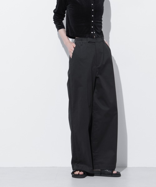 Apo(s)ture（アポスチャー）の「ARIA-003/サテンストレッチセンタープレスワイドパンツ（その他パンツ・レディース・ベージュ/モカ/ネイビー/ブラック・XS/S/M/L/XL）」の5枚目の写真