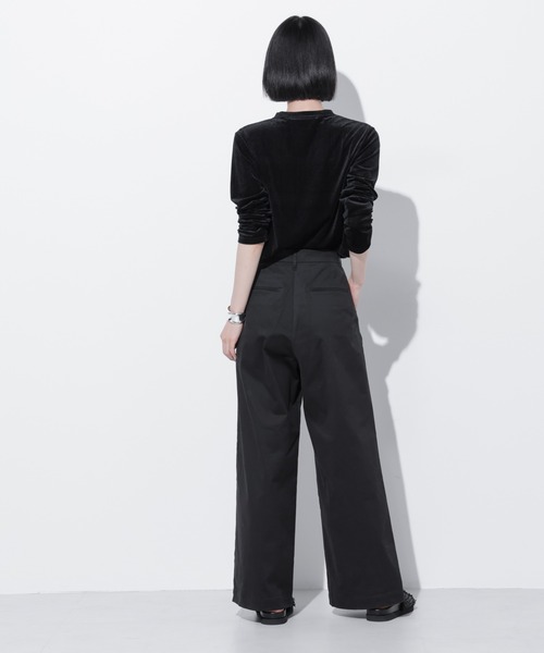 Apo(s)ture（アポスチャー）の「ARIA-003/サテンストレッチセンタープレスワイドパンツ（その他パンツ・レディース・ベージュ/モカ/ネイビー/ブラック・XS/S/M/L/XL）」の11枚目の写真