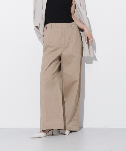 Apo(s)ture（アポスチャー）の「ARIA-003/サテンストレッチセンタープレスワイドパンツ（その他パンツ・レディース・ベージュ/モカ/ネイビー/ブラック・XS/S/M/L/XL）」の12枚目の写真