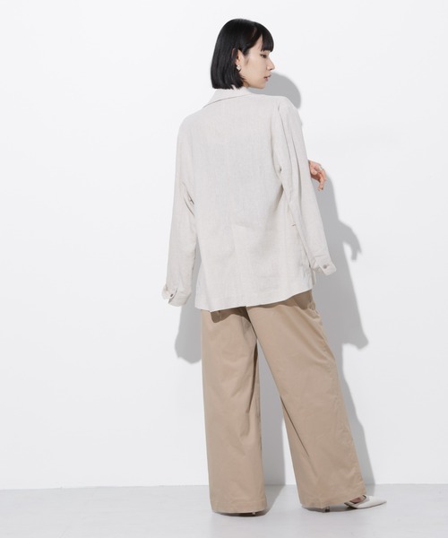 Apo(s)ture（アポスチャー）の「ARIA-003/サテンストレッチセンタープレスワイドパンツ（その他パンツ・レディース・ベージュ/モカ/ネイビー/ブラック・XS/S/M/L/XL）」の16枚目の写真