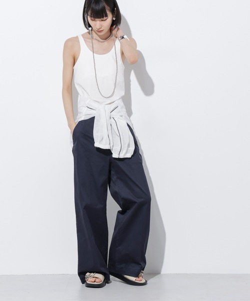 Apo(s)ture（アポスチャー）の「ARIA-003/サテンストレッチセンタープレスワイドパンツ（その他パンツ・レディース・ベージュ/モカ/ネイビー/ブラック・XS/S/M/L/XL）」の21枚目の写真