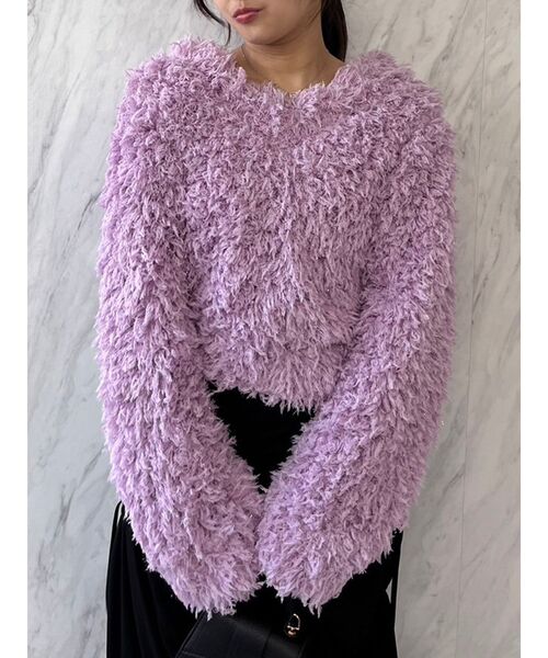 dazzlin(ダズリン)の「プードルボリュームカットソー(Tシャツ/カットソー・レディース・アイボリー/ブラック/ピンク/グリーン/パープル・FREE)」の10枚目の写真