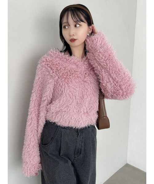 dazzlin(ダズリン)の「プードルボリュームカットソー(Tシャツ/カットソー・レディース・アイボリー/ブラック/ピンク/グリーン/パープル・FREE)」の17枚目の写真