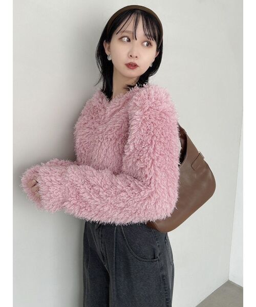 dazzlin(ダズリン)の「プードルボリュームカットソー(Tシャツ/カットソー・レディース・アイボリー/ブラック/ピンク/グリーン/パープル・FREE)」の19枚目の写真