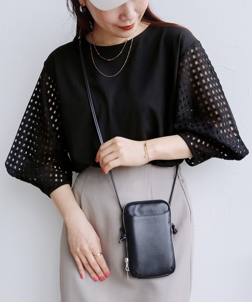 reca（レカ）の「袖レースプルオーバー（Tシャツ/カットソー・レディース・ブラック/オフホワイト・FREE）」の8枚目の写真