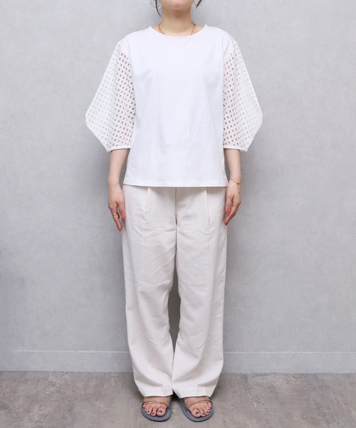 reca（レカ）の「袖レースプルオーバー（Tシャツ/カットソー・レディース・ブラック/オフホワイト・FREE）」の13枚目の写真