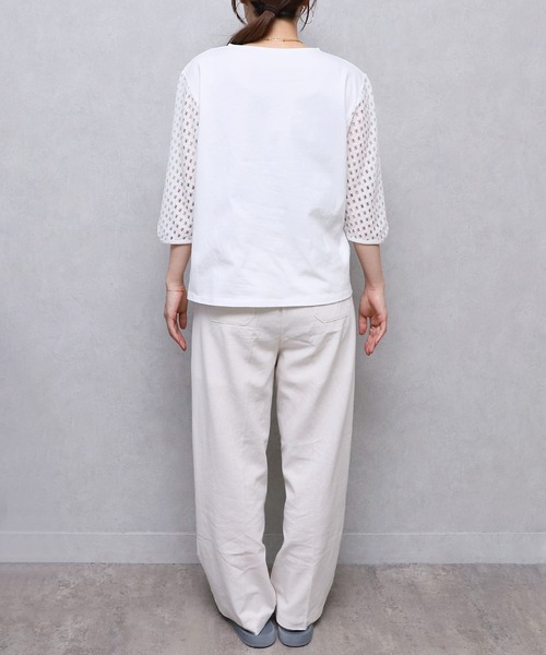 reca（レカ）の「袖レースプルオーバー（Tシャツ/カットソー・レディース・ブラック/オフホワイト・FREE）」の15枚目の写真