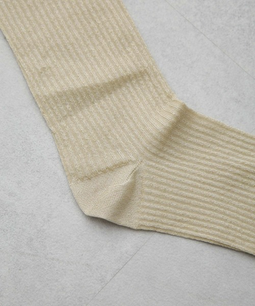 NANO universe（ナノユニバース）の「ラメリブソックス（ソックス/靴下・レディース・オフホワイト/ブラウン/ゴールド・FREE）」の10枚目の写真