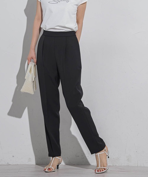 VICKY(ビッキー)の「【セットアップ対応】テーパードパンツ≪手洗い可能≫(スラックス・レディース・ベージュ/ピンク/ホワイト/ブルー/ブラック・M/S)」の3枚目の写真