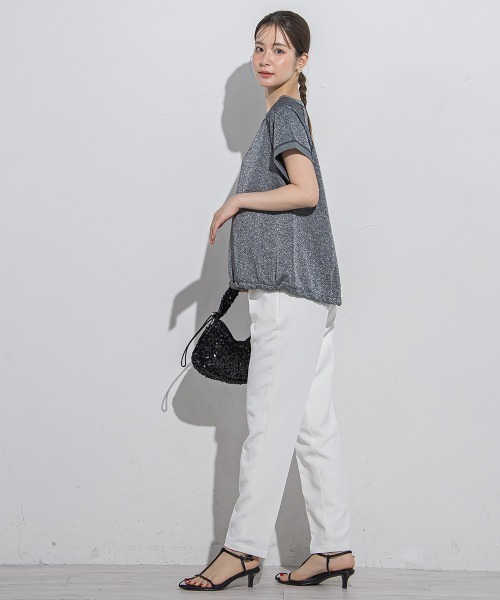 VICKY(ビッキー)の「【セットアップ対応】テーパードパンツ≪手洗い可能≫(スラックス・レディース・ベージュ/ピンク/ホワイト/ブルー/ブラック・M/S)」の8枚目の写真