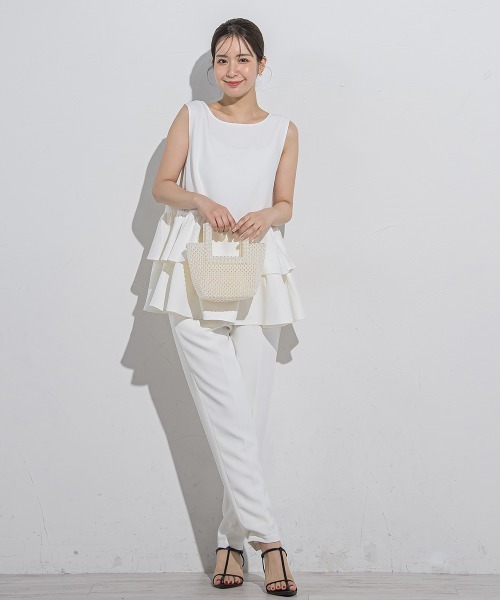 VICKY(ビッキー)の「【セットアップ対応】テーパードパンツ≪手洗い可能≫(スラックス・レディース・ベージュ/ピンク/ホワイト/ブルー/ブラック・M/S)」の11枚目の写真