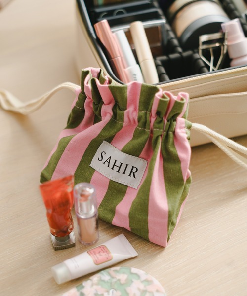 BIRTHDAY BAR(バースデイバー)の「【SAHIR サヒール】Drawstring bag 巾着ポーチ(ポーチ・レディース・ブラウン/グリーン/ブルー/グレー・0)」の3枚目の写真