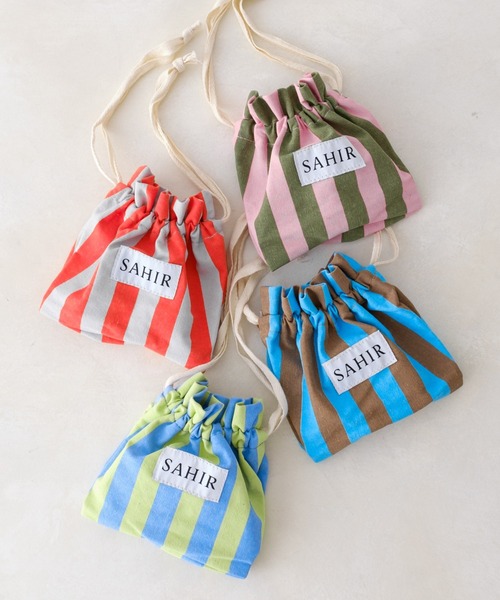 BIRTHDAY BAR(バースデイバー)の「【SAHIR サヒール】Drawstring bag 巾着ポーチ(ポーチ・レディース・ブラウン/グリーン/ブルー/グレー・0)」の5枚目の写真
