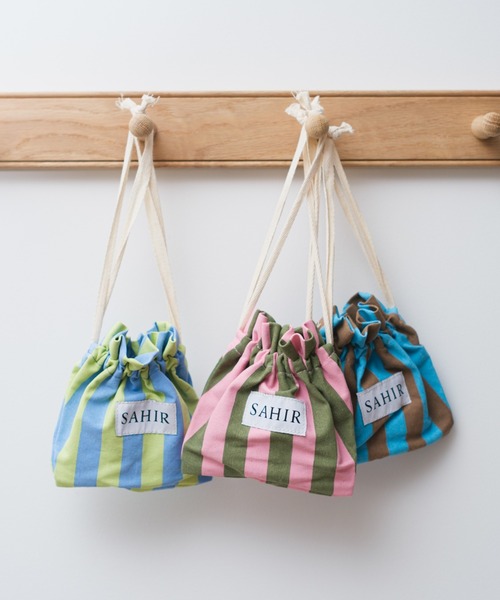 BIRTHDAY BAR(バースデイバー)の「【SAHIR サヒール】Drawstring bag 巾着ポーチ(ポーチ・レディース・ブラウン/グリーン/ブルー/グレー・0)」の6枚目の写真