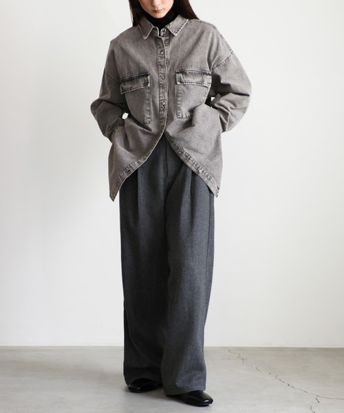 select MOCA（セレクトモカ）の「ヴィンテージライクオーバーデニムシャツ（シャツ/ブラウス・レディース・ブルー/ブラック・FREE）」の22枚目の写真