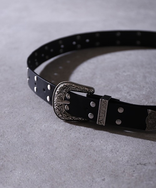 NILWAY（ニルウェイ）の「ウエスタンスタッズベルト（ベルト・メンズ・ブラック×シルバー・FREE）」の5枚目の写真