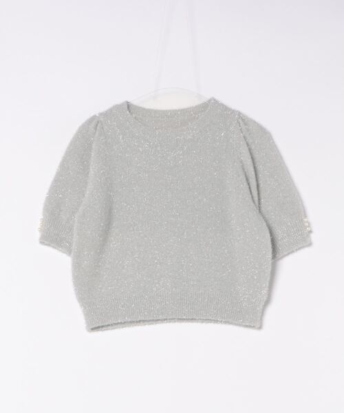 STRAWBERRY-FIELDS（ストロベリーフィールズ）の「シャイニーフィルムモールニット（ニット/セーター・レディース・ダークグレー/オリーブ/ライトベージュ・2）」の6枚目の写真