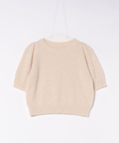 STRAWBERRY-FIELDS（ストロベリーフィールズ）の「シャイニーフィルムモールニット（ニット/セーター・レディース・ダークグレー/オリーブ/ライトベージュ・2）」の5枚目の写真