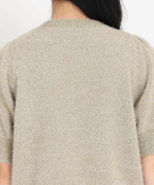 STRAWBERRY-FIELDS（ストロベリーフィールズ）の「シャイニーフィルムモールニット（ニット/セーター・レディース・ダークグレー/オリーブ/ライトベージュ・2）」の12枚目の写真