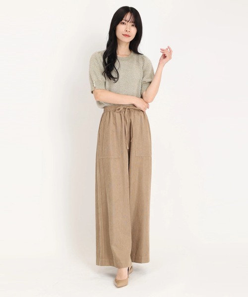 STRAWBERRY-FIELDS（ストロベリーフィールズ）の「シャイニーフィルムモールニット（ニット/セーター・レディース・ダークグレー/オリーブ/ライトベージュ・2）」の8枚目の写真