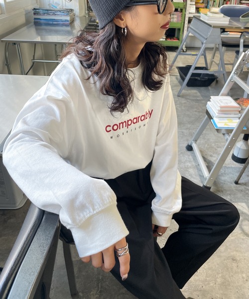 Chillfar（チルファー）の「アソートロゴプリントロンT（Tシャツ/カットソー・レディース・ホワイト系1/ホワイト系/グレー系1/ホワイト系4/レッド/ホワイト/ホワイト系3/ネイビー系/アイボリー系/グレー系/ネイビー/オートミール/チャコール/ネイビー系1/ブラック/レッド系/ホワイト系2・FREE）」の20枚目の写真