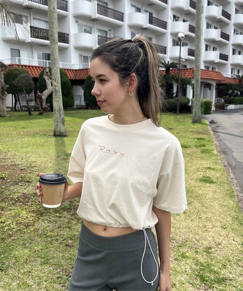 ROXY(ロキシー)の「BAJA CALI/ロキシードローコード付き半袖Tシャツ(Tシャツ/カットソー・レディース・ホワイト/ベージュ/ターコイズブルー・MEDIUM/LARGE/SMALL)」の3枚目の写真