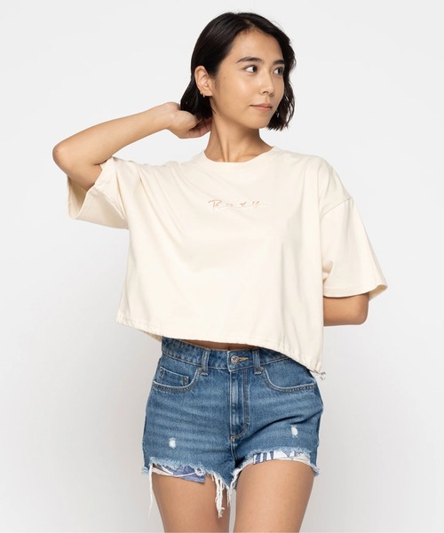 ROXY(ロキシー)の「BAJA CALI/ロキシードローコード付き半袖Tシャツ(Tシャツ/カットソー・レディース・ホワイト/ベージュ/ターコイズブルー・MEDIUM/LARGE/SMALL)」の15枚目の写真