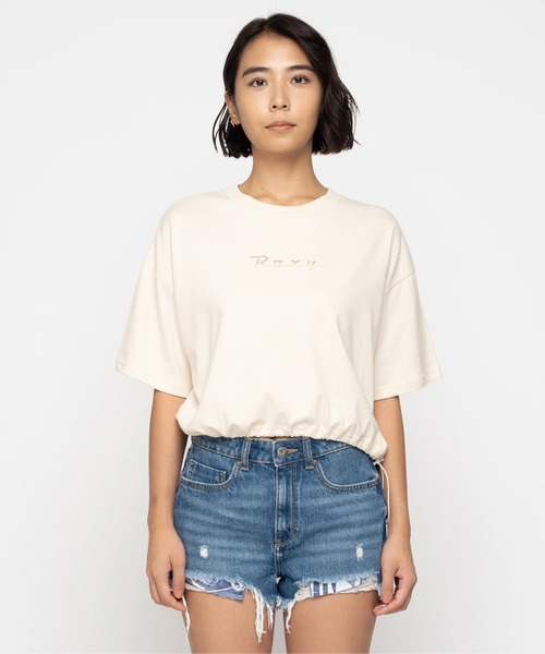 ROXY(ロキシー)の「BAJA CALI/ロキシードローコード付き半袖Tシャツ(Tシャツ/カットソー・レディース・ホワイト/ベージュ/ターコイズブルー・MEDIUM/LARGE/SMALL)」の5枚目の写真