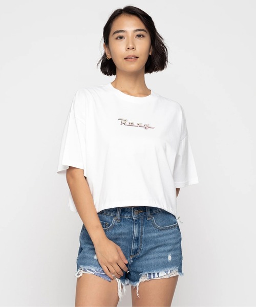 ROXY(ロキシー)の「BAJA CALI/ロキシードローコード付き半袖Tシャツ(Tシャツ/カットソー・レディース・ホワイト/ベージュ/ターコイズブルー・MEDIUM/LARGE/SMALL)」の7枚目の写真