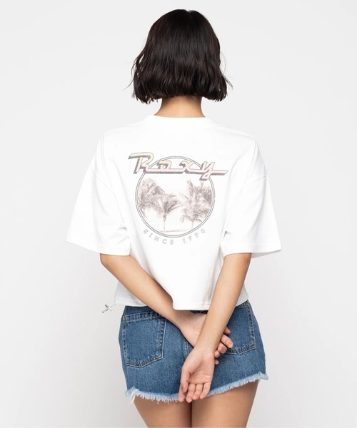 ROXY(ロキシー)の「BAJA CALI/ロキシードローコード付き半袖Tシャツ(Tシャツ/カットソー・レディース・ホワイト/ベージュ/ターコイズブルー・MEDIUM/LARGE/SMALL)」の6枚目の写真