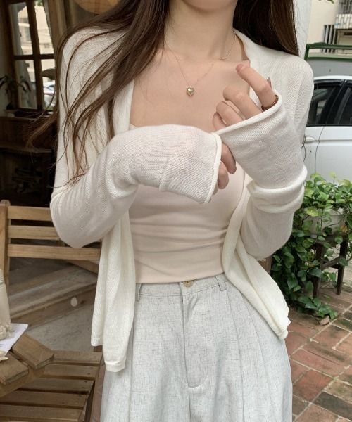 GEMEDA(ジェメダ)の「サマーニットカーディガン(カーディガン/ボレロ・レディース・ベージュ/グレー/オフホワイト・M)」の11枚目の写真