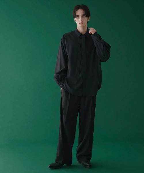 LUCY（ルーシー）の「LUCY/ボウタイロングスリーブシャツ（シャツ/ブラウス・メンズ・ブラック/ホワイト・MEDIUM/LARGE）」の12枚目の写真