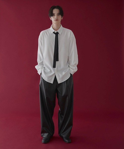 LUCY（ルーシー）の「LUCY/ボウタイロングスリーブシャツ（シャツ/ブラウス・メンズ・ブラック/ホワイト・MEDIUM/LARGE）」の15枚目の写真