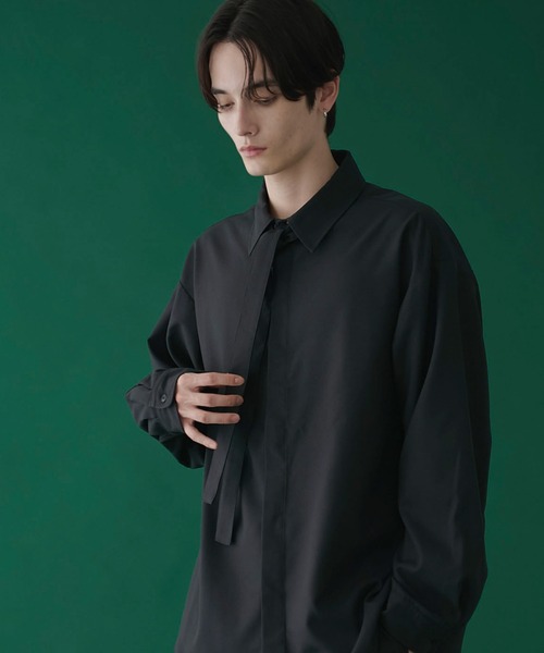 クルニ25SS、ドライカルゼボウタイロングスリーブシャツ。 LUCY/ボウタイロングスリーブシャツ（シャツ/ブラウス）｜LUCY