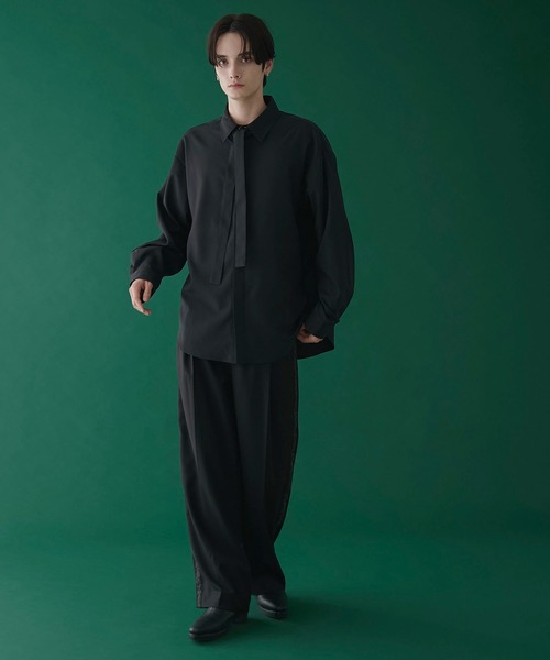 LUCY（ルーシー）の「LUCY/ボウタイロングスリーブシャツ（シャツ/ブラウス・メンズ・ブラック/ホワイト・MEDIUM/LARGE）」の21枚目の写真