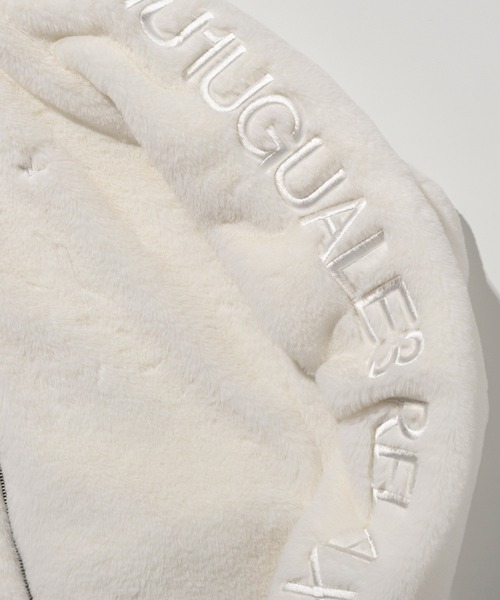 1PIU1UGUALE3  RELAX （ウノピゥウノウグァーレトレ リラックス）の「1PIU1UGUALE3 RELAX(ウノピゥウノウグァーレトレ リラックス)ワイドスピンドル袖ロゴファーブルゾン（ブルゾン・メンズ・ブラック/ホワイト/ブラック×ブラック/ホワイト×ホワイト・M/L/XL）」の8枚目の写真